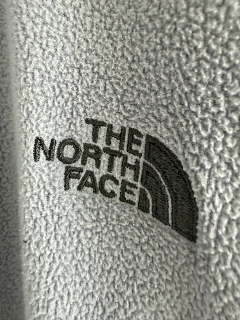 The North Face Mens XXL Gray Microfleece Full Zip Jacket Black Trim
